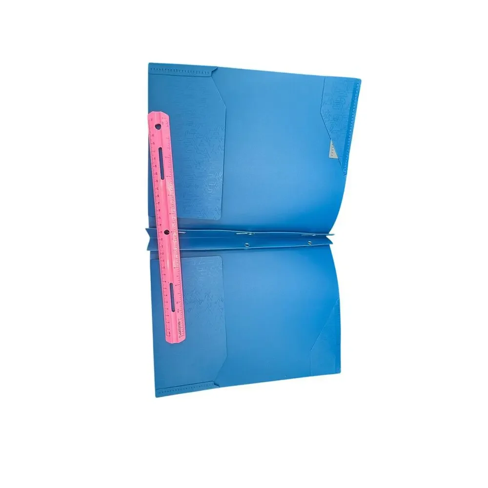 LOT of 4 Five Star Plastic Folder with Prongs 2 Pockets Blue Red Teal -FAST SHIP